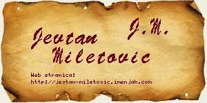Jevtan Miletović vizit kartica